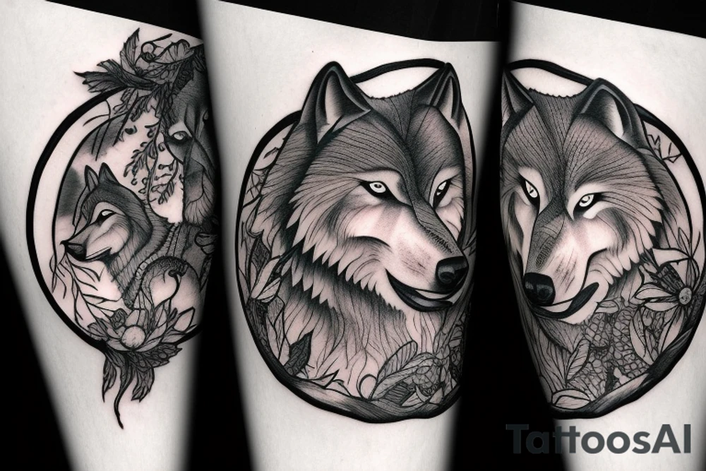 Wolfs inside a wolf in the forest full moon tattoo idea Wolfs inside a wolf in the forest full moon tattoo idea