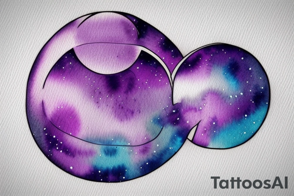 Hourglass with Purple Nebula inside tattoo idea