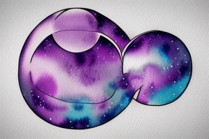 Hourglass with Purple Nebula inside tattoo idea