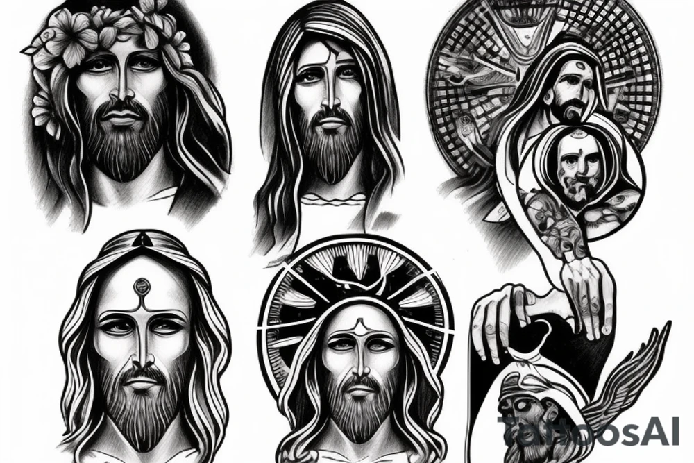 Jesus Christ portrait tattoo idea
