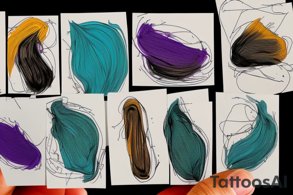 card sized

thick black lines, with teal, amber and purple being the only used colors.

A man is running through a airport terminal in the universe piecing it back together tattoo idea