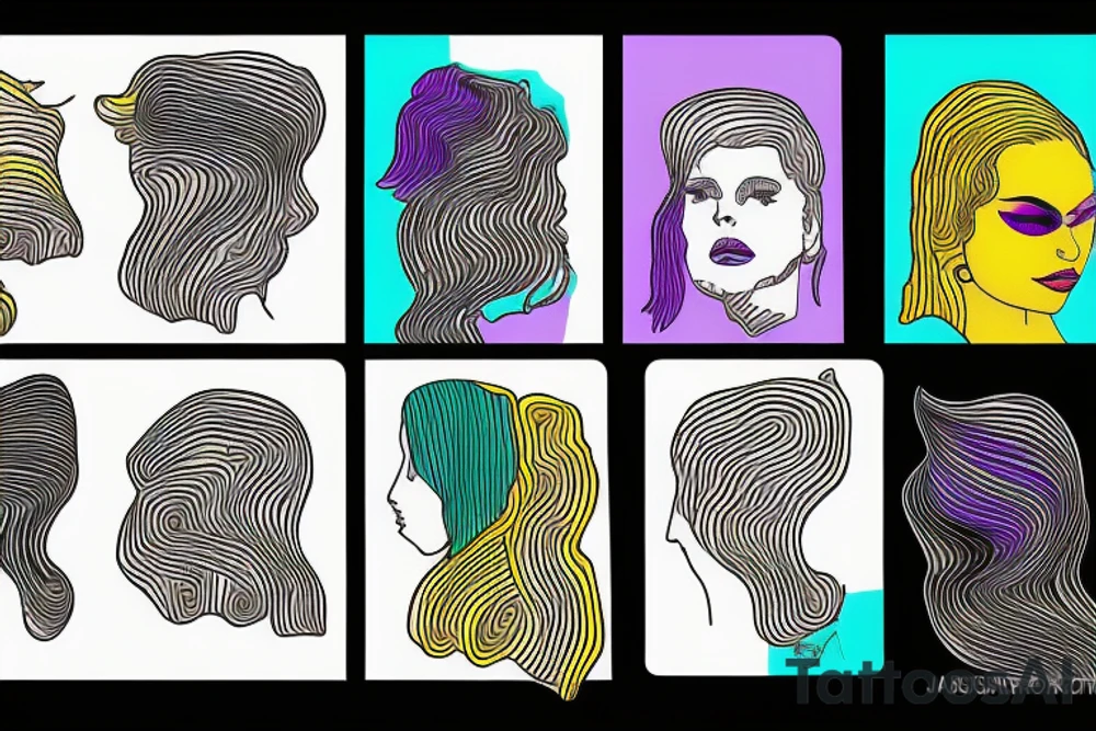 card sized

thick black lines, with teal, amber and purple being the only used colors.

A women is running through a airport terminal in the universe piecing it back together tattoo idea