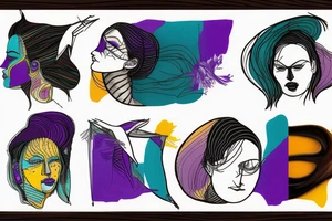 card sized

thick black lines, with teal, amber and purple being the only used colors.

A person is running through an airport terminal in the universe piecing it back together tattoo idea