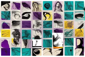 card sized

thick black lines, with teal, amber and purple being the only used colors.

A person is running through an airport terminal in the universe piecing it back together tattoo idea