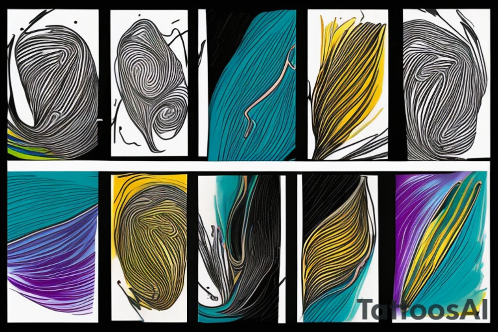 card sized

thick black lines, with teal, amber and purple being the only used colors.

someone is relaxing in a boat going down a multi colour rainbow river in the universe tattoo idea