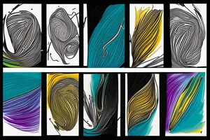 card sized

thick black lines, with teal, amber and purple being the only used colors.

someone is relaxing in a boat going down a multi colour rainbow river in the universe tattoo idea