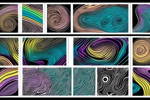 card sized

thick black lines, with teal, amber and purple being the only used colors.

someone is relaxing in a boat going down a multi colour rainbow river in the universe tattoo idea