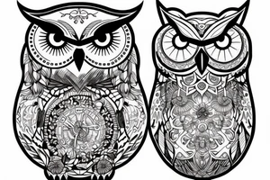 Owl schematic looking forward tattoo idea