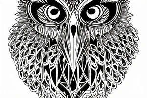 Owl schematic looking forward tattoo idea