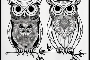 Owl schematic looking forward tattoo idea