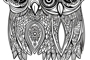 Owl schematic looking forward tattoo idea