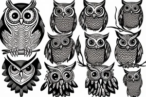 Owl looking forward tattoo idea