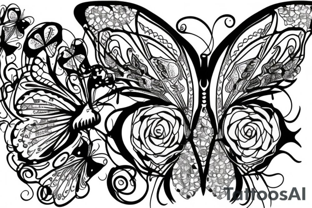 Gothic Butterfly tattoo idea