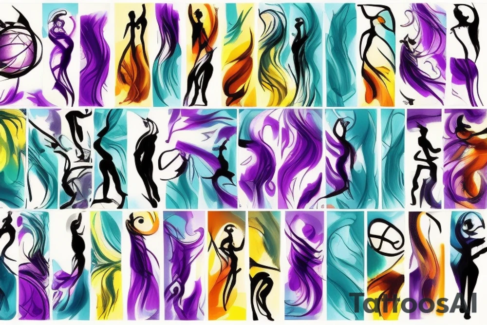 A Card sized tattoo on the left fore arm

The only colors used are variations of teal, amber and purple.
A Man is running down an ever stretching hallway with the visible universe being seen through the glass windows. As he runs the pathway and hallway is being put together step by step tattoo idea
