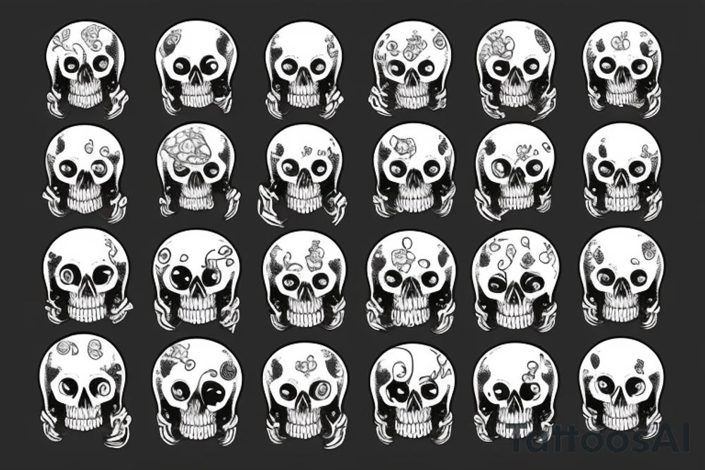 skull octopus testicles tattoo idea