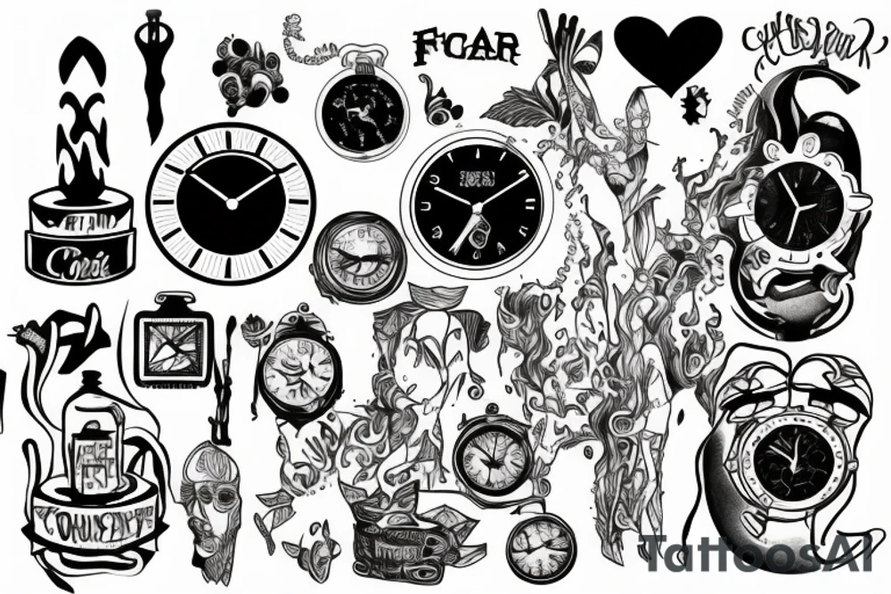 fear crushes the clock tattoo idea