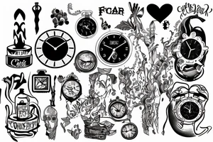 fear crushes the clock tattoo idea