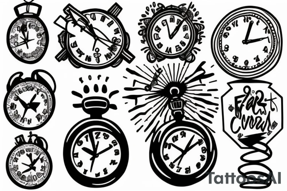 fear crushes the clock tattoo idea
