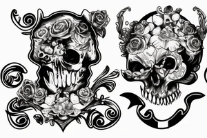Animal Scull nibbles the clock tattoo idea