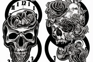 Animals Scull crushed the clock tattoo idea