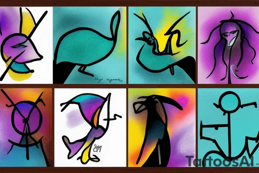 Card sized
The only colors that can be used are teal amber and purple
Throughout heaven and earth only I am the honored one. See through your eyes. Keep the fire and disco burning. tattoo idea