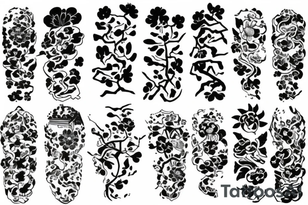 sakura in the chinese style tattoo idea