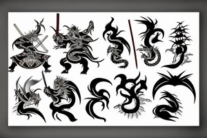 Samurai fights dragon tattoo idea