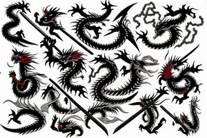 Samurai fights dragon tattoo idea
