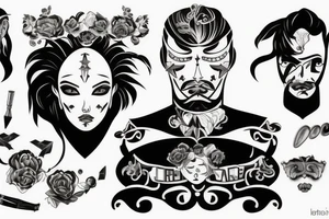 Guerriero forte coraggioso e leale con la sua armata tattoo idea