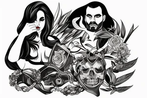 Guerriero forte coraggioso e leale con la sua armata tattoo idea