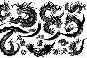 Samurai fights dragon tattoo idea