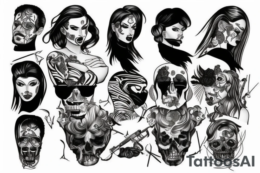 Guerriero con la sua armata tattoo idea