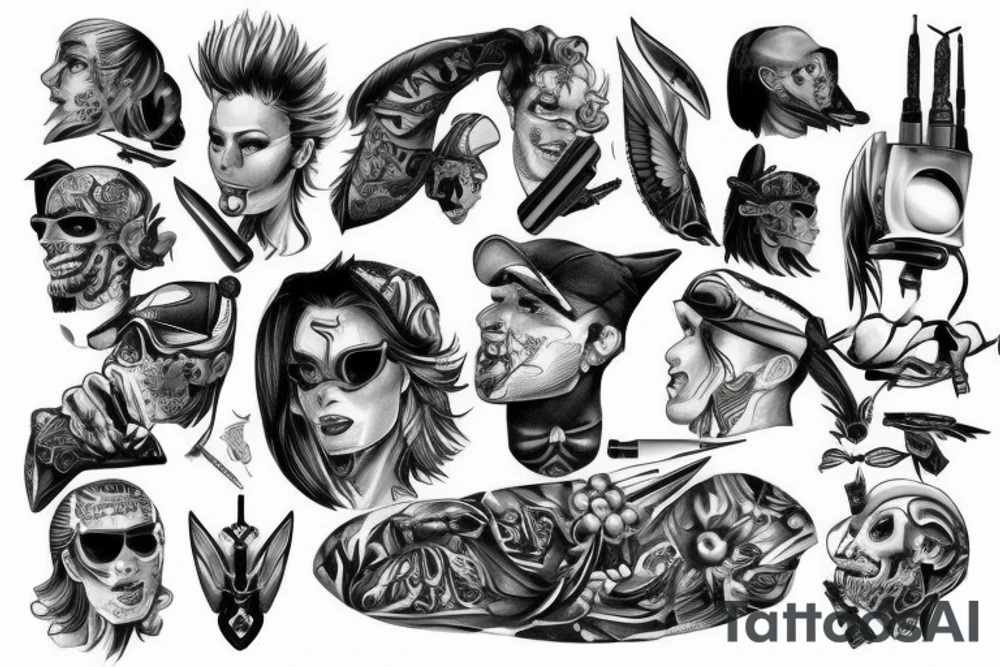 Guerriero con la sua armata tattoo idea