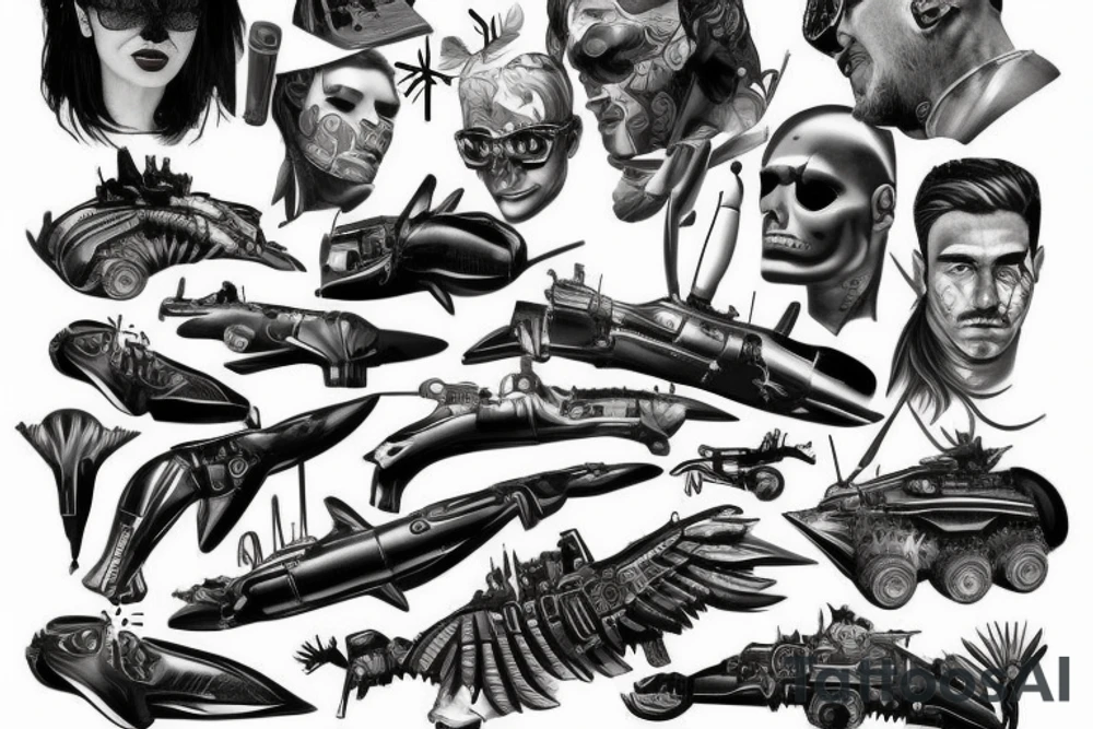 Guerriero con la sua armata tattoo idea