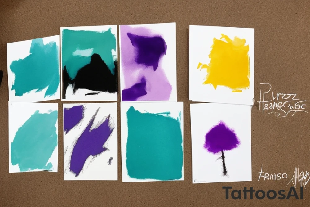 Card sized
only use able colors are teal, amber and purple
the universe and the forest and the small things tattoo idea