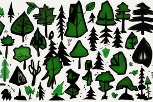 Card sized

only use able colors are shades of green

the forest through the trees tattoo idea