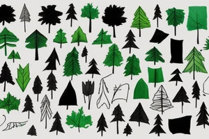 Card sized

only use able colors are shades of green

the forest through the trees tattoo idea