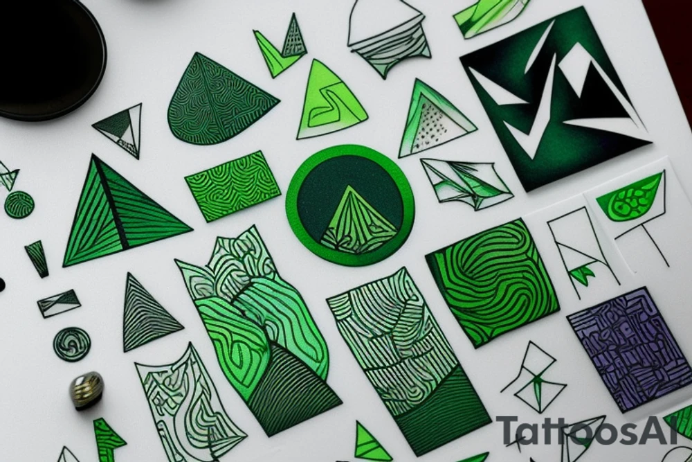 Card sized

only use able colors are shades of green

the forest through the trees tattoo idea