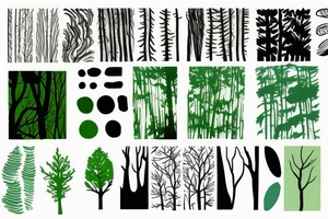 Card sized

only use able colors are shades of green

the forest through the trees tattoo idea