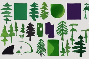 Card sized

only use able colors are shades of green

the forest through the trees tattoo idea