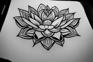 lotus flower, mild details tattoo idea