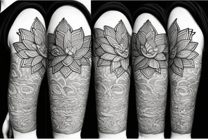 lotus flower, mild details tattoo idea