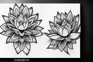lotus flower, mild details tattoo idea