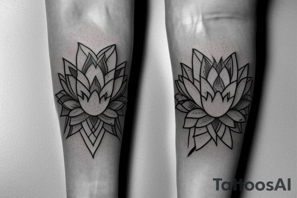 lotus flower on upper arm, small, manly tattoo idea