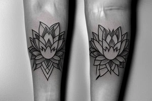 lotus flower on upper arm, small, manly tattoo idea
