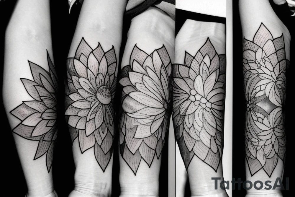 lotus flower on upper arm, small, manly tattoo idea