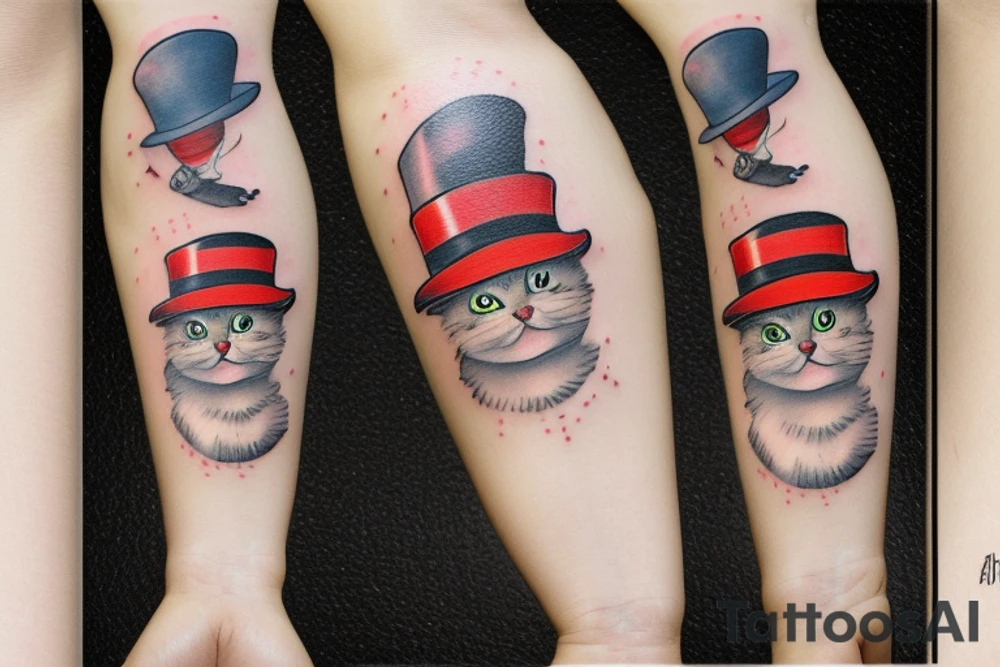 SnowFire cat in hat tattoo idea