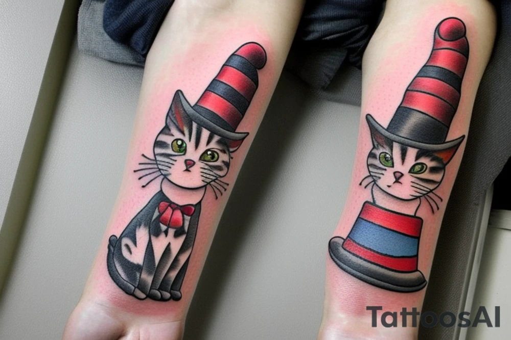 SnowFire cat in hat tattoo idea