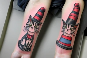 SnowFire cat in hat tattoo idea