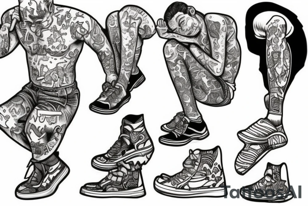 man jogging tattoo idea